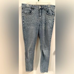 Pilcro and the Letterpress Script Pearl High Rise Skinny Jeans